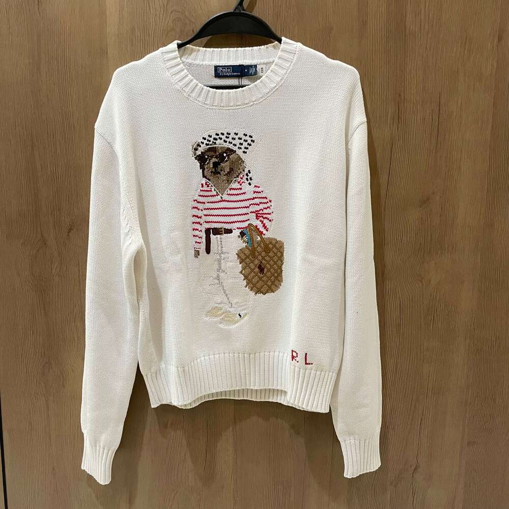 Polo Ralph Lauren Polo Bear Sweater Cream Knit Beach Bear